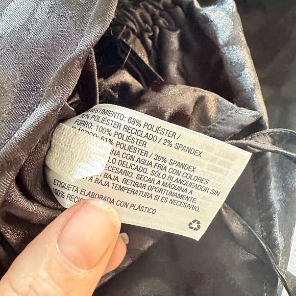 Wild Fable Women's Size Medium Black Satin Sleeveless Leopard Side Bodycon Dress - Picture 8 of 9